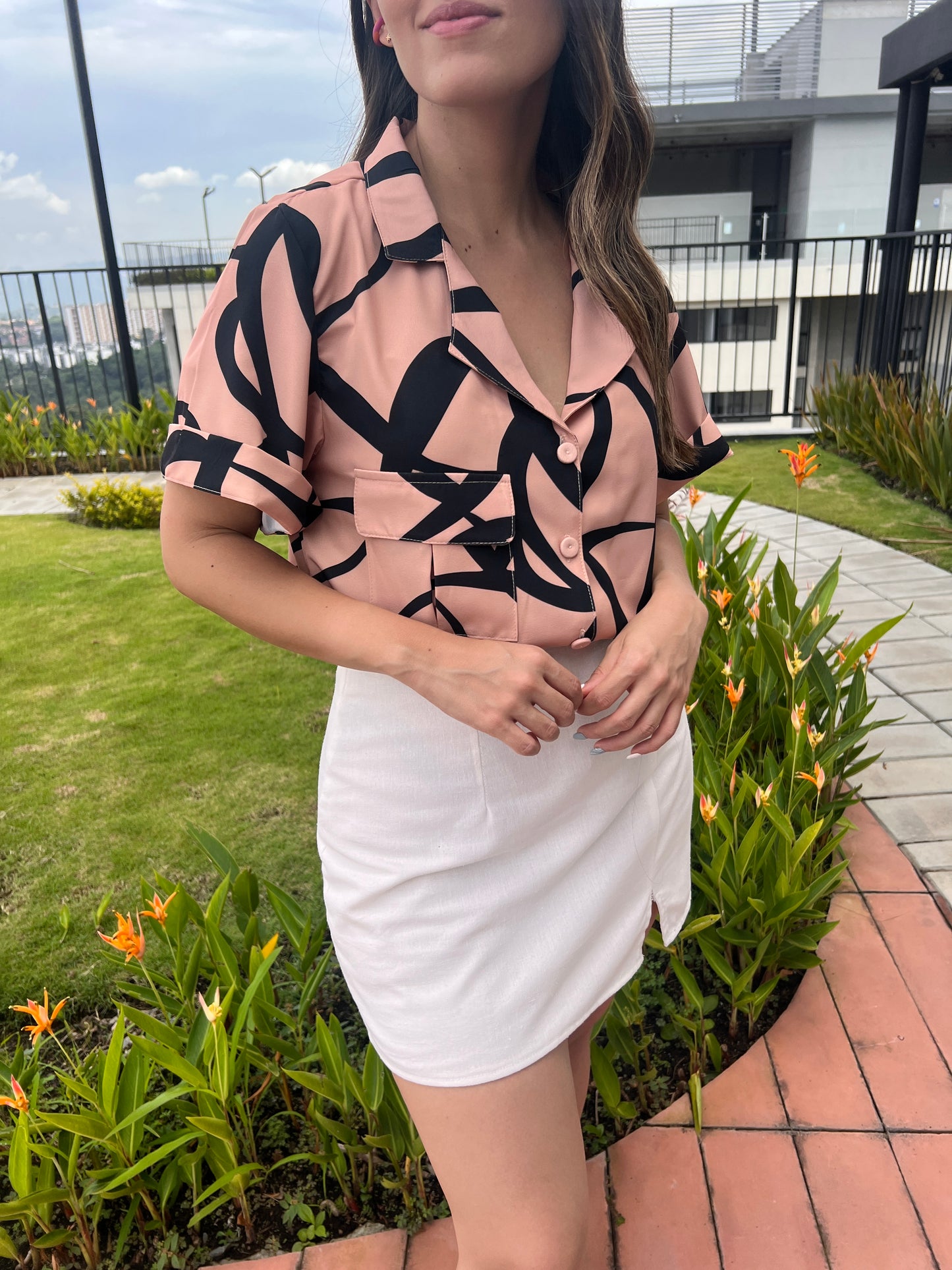 BLUSA SARA DURAZNO NEGRO