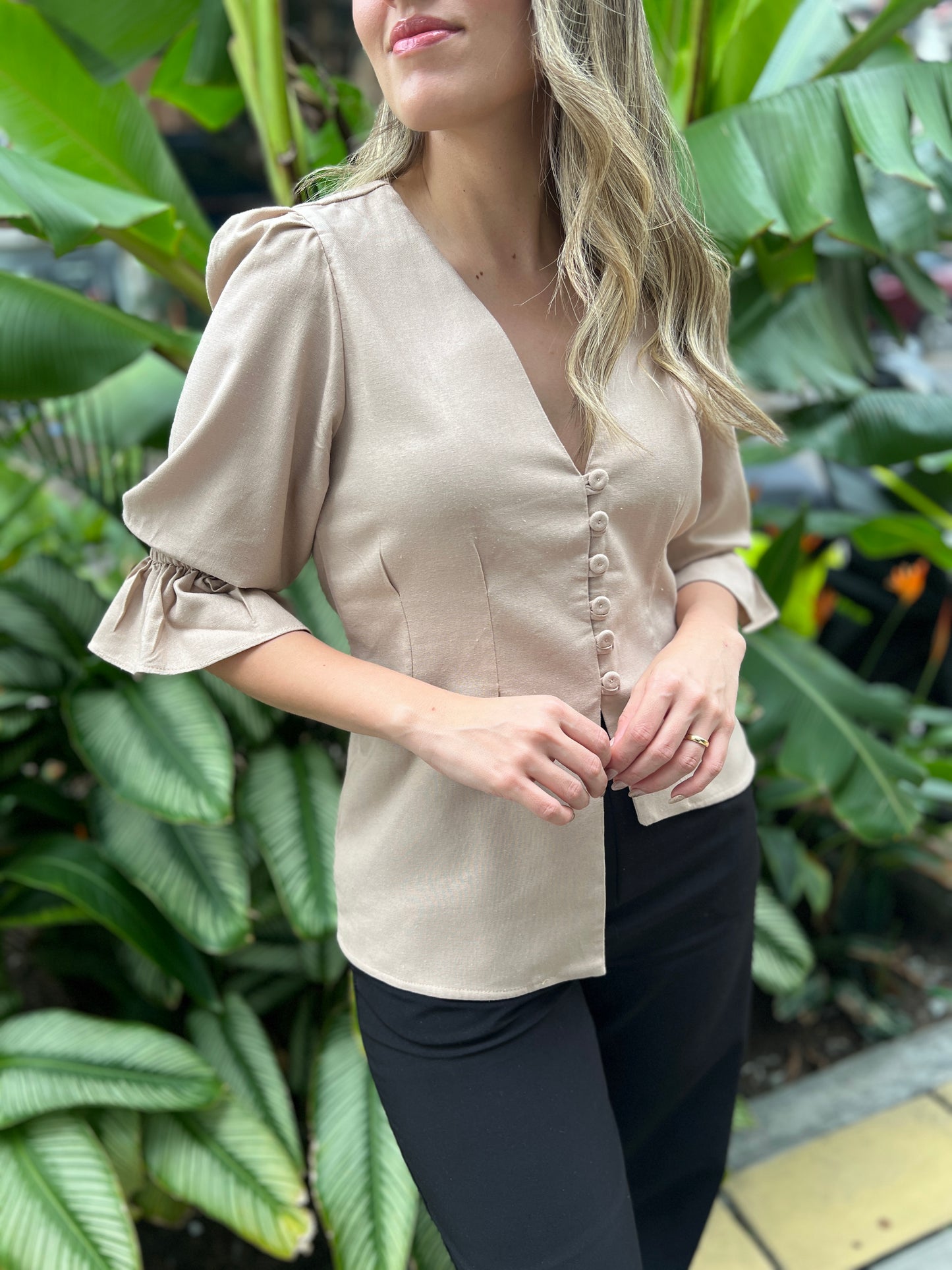 BLUSA ALMA MOCA CLARO