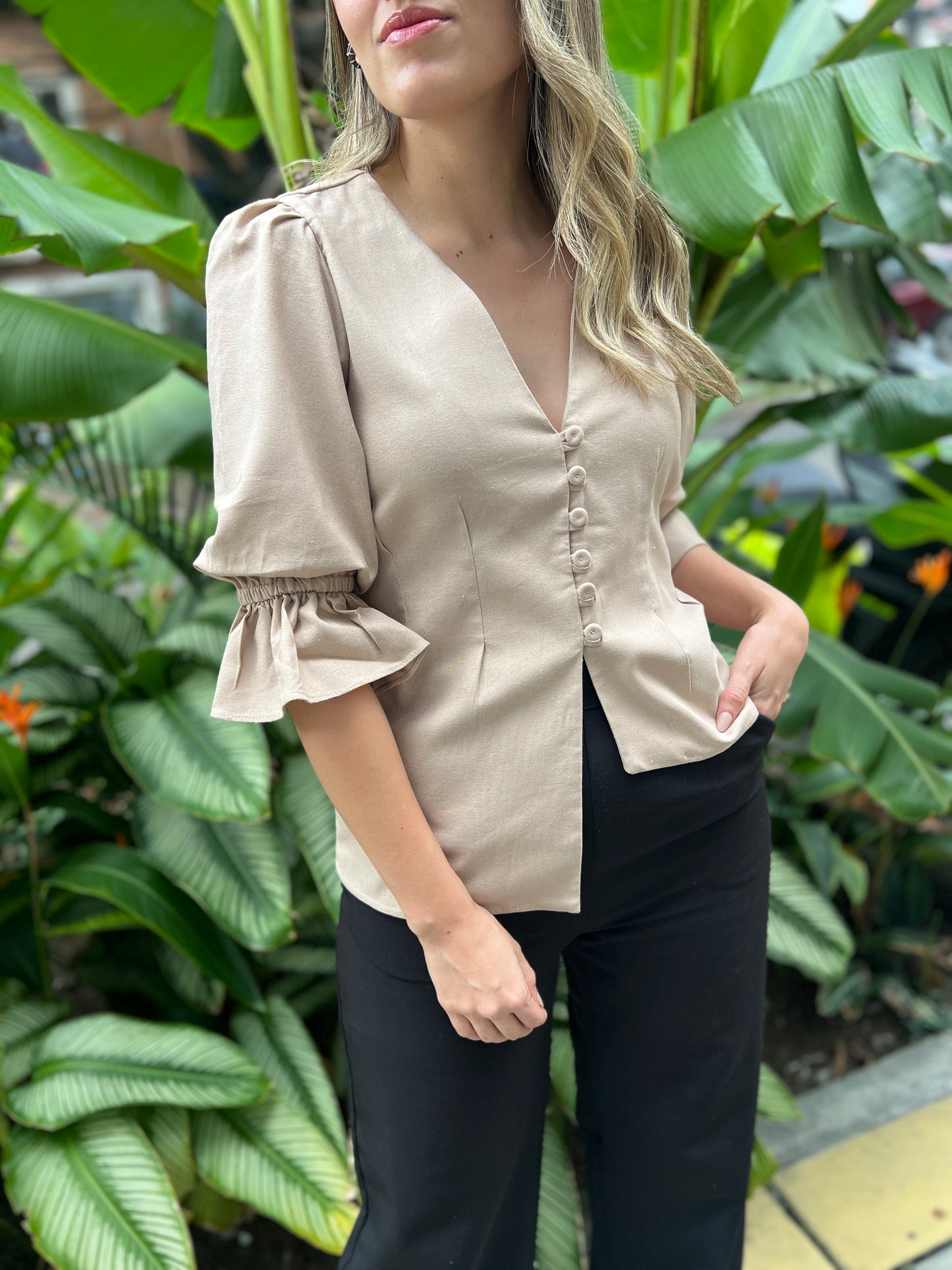 BLUSA ALMA MOCA CLARO