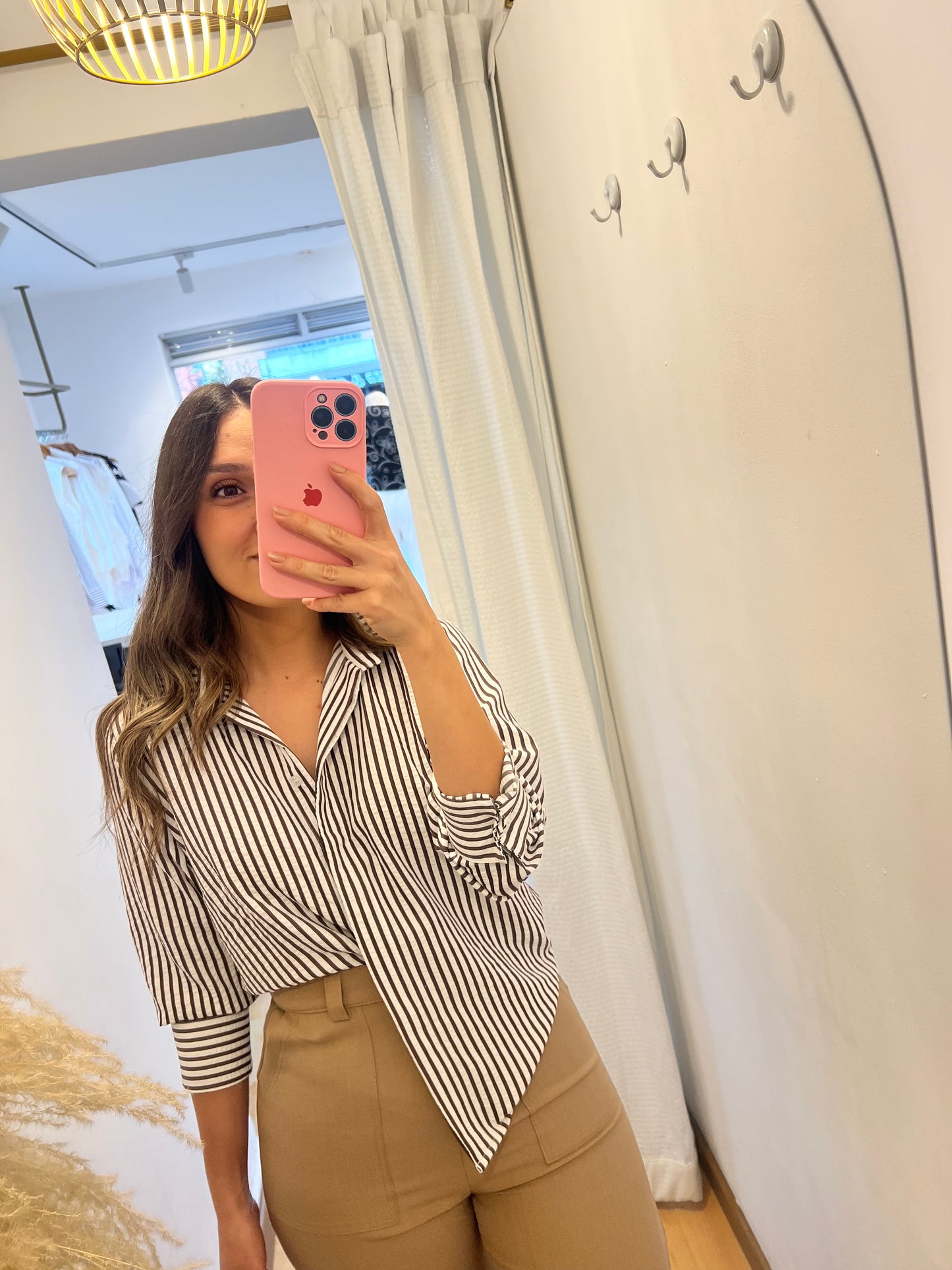 CAMISERA MOLY RAYAS CAFE