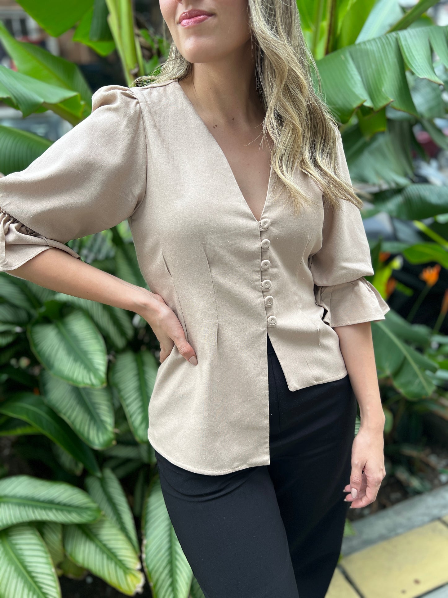 BLUSA ALMA MOCA CLARO