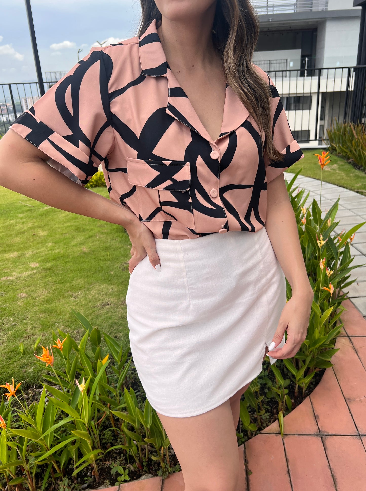 BLUSA SARA DURAZNO NEGRO
