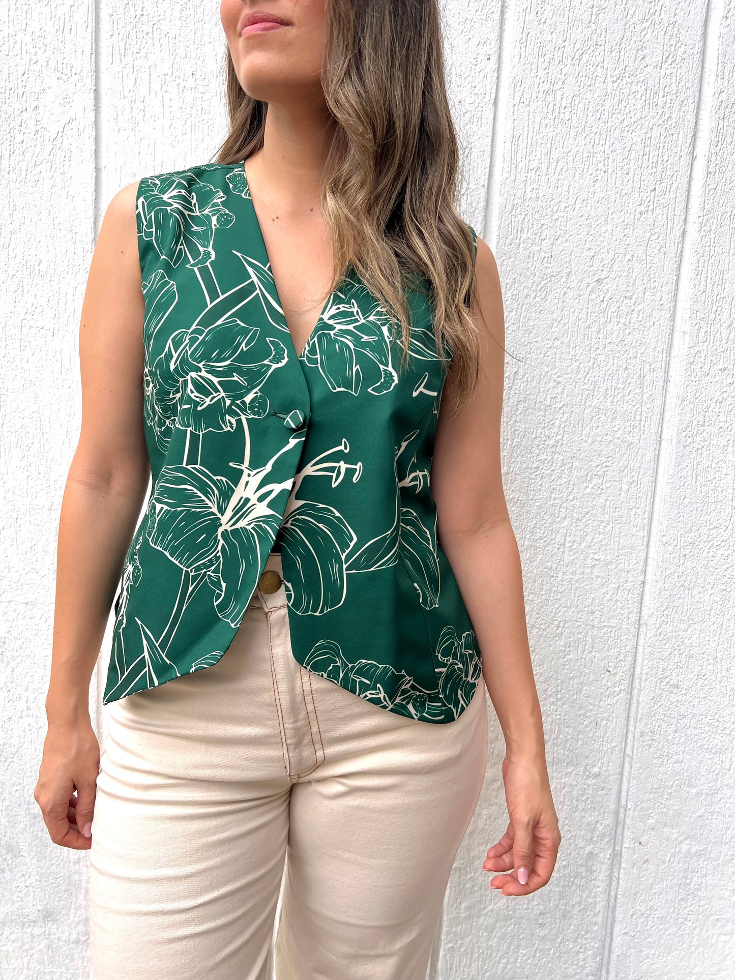 CHALECO GRECIA ESTAMPADO VERDE