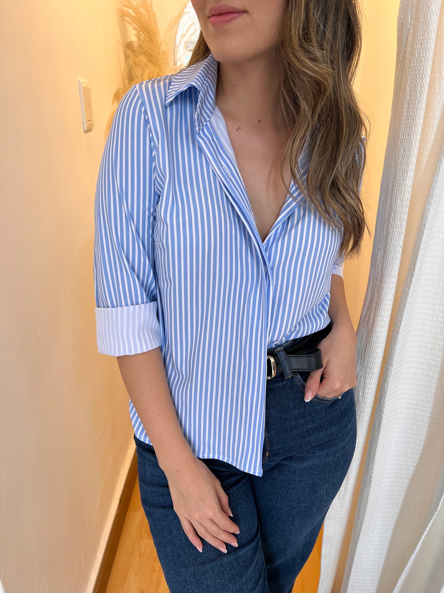 CAMISERA MOLY RAYAS CELESTES