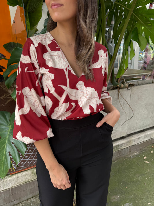BLUSA EMILIA ESTAMPADA VINOTINTO