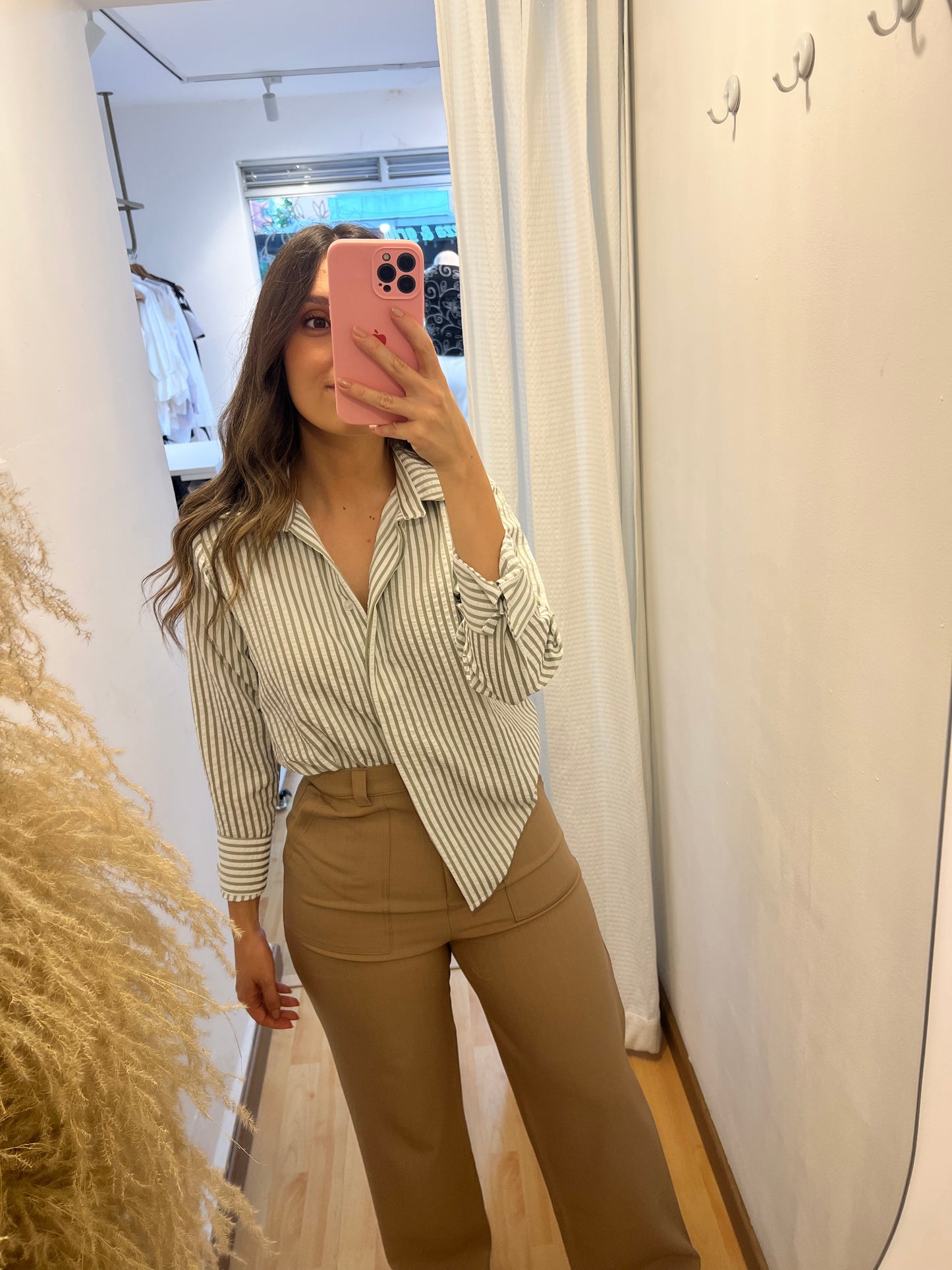 CAMISERA MOLY RAYAS VERDE