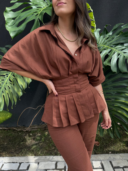 BLUSA AMELIA CHOCOLATE
