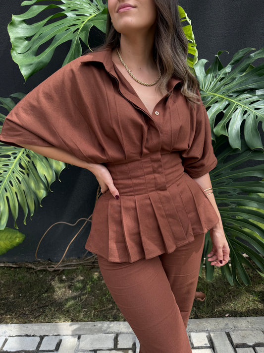 BLUSA AMELIA CHOCOLATE