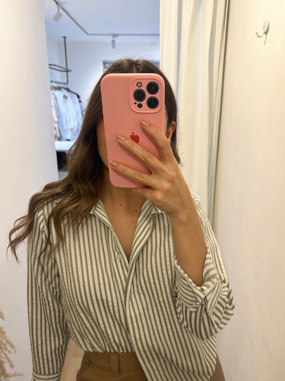 CAMISERA MOLY RAYAS VERDE