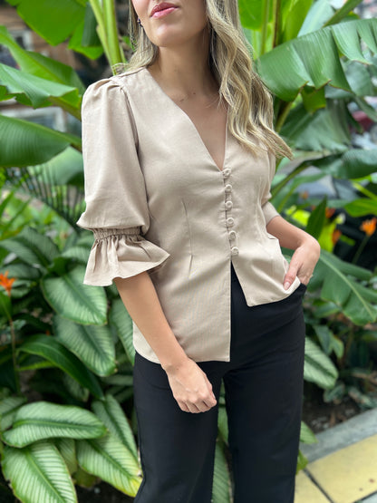 BLUSA ALMA MOCA CLARO