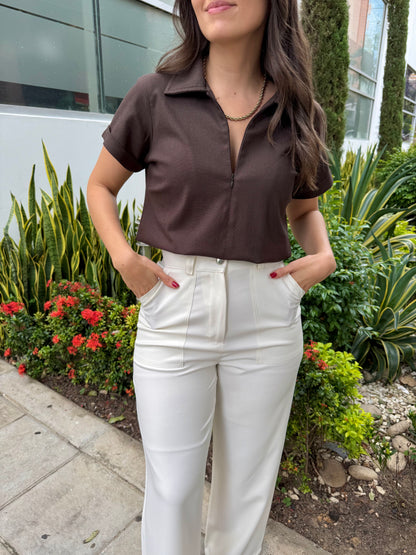 BLUSA JULIETA CAFÉ