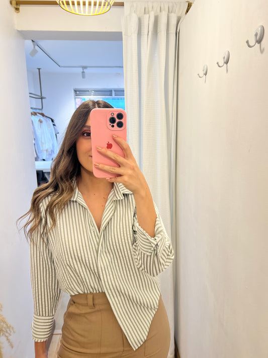 CAMISERA MOLY RAYAS VERDE