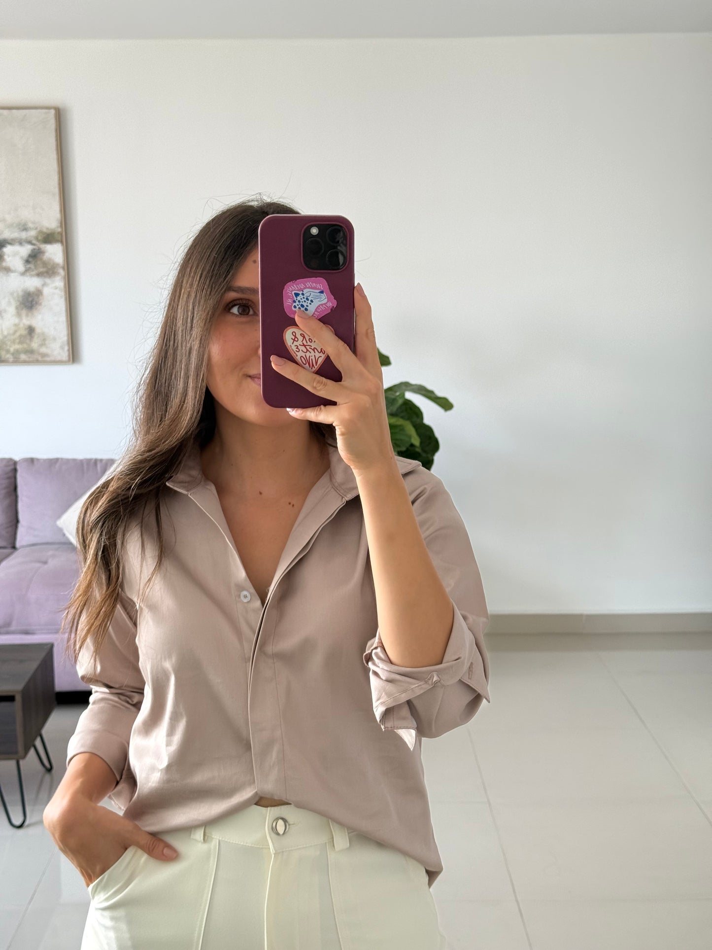 CAMISERA MOLY MOCA - ROSA