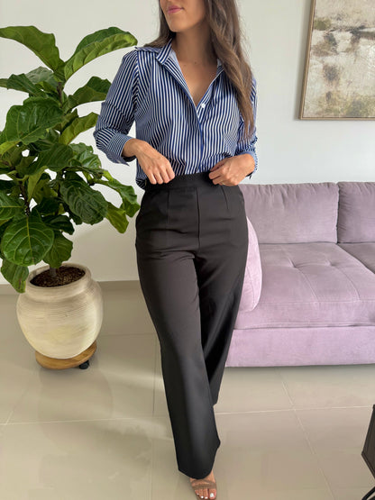 CAMISERA MOLY RAYAS AZUL OSCURO