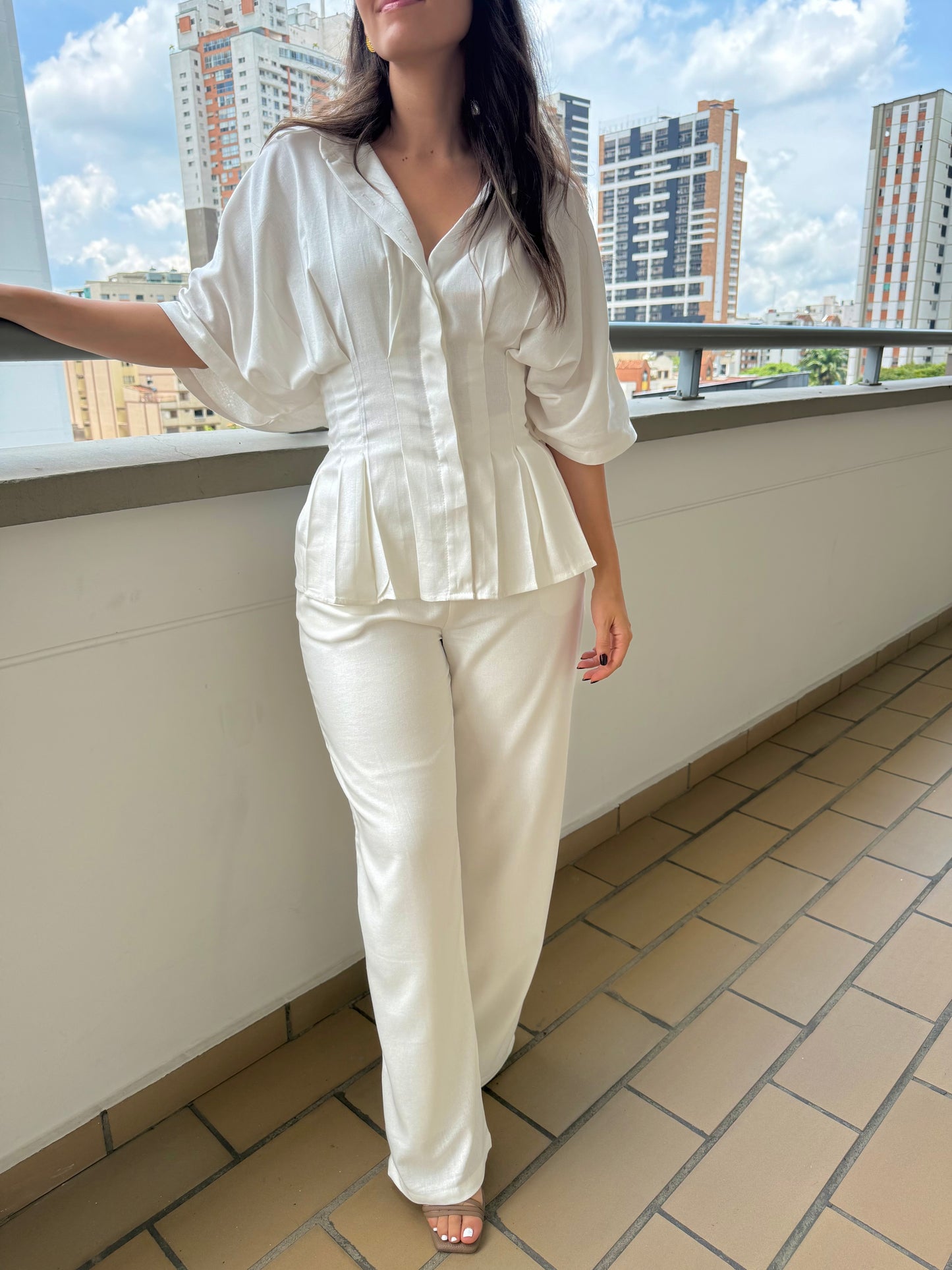 BLUSA AMELIA BLANCO HUESO