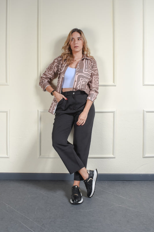 CAMISERA LÍA LINO MOCA