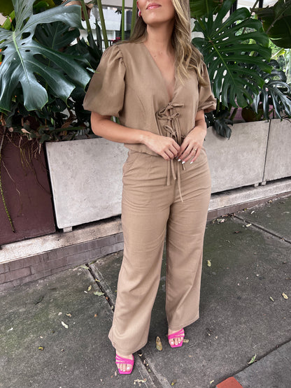 PANTALON PALAZZO MOCCA