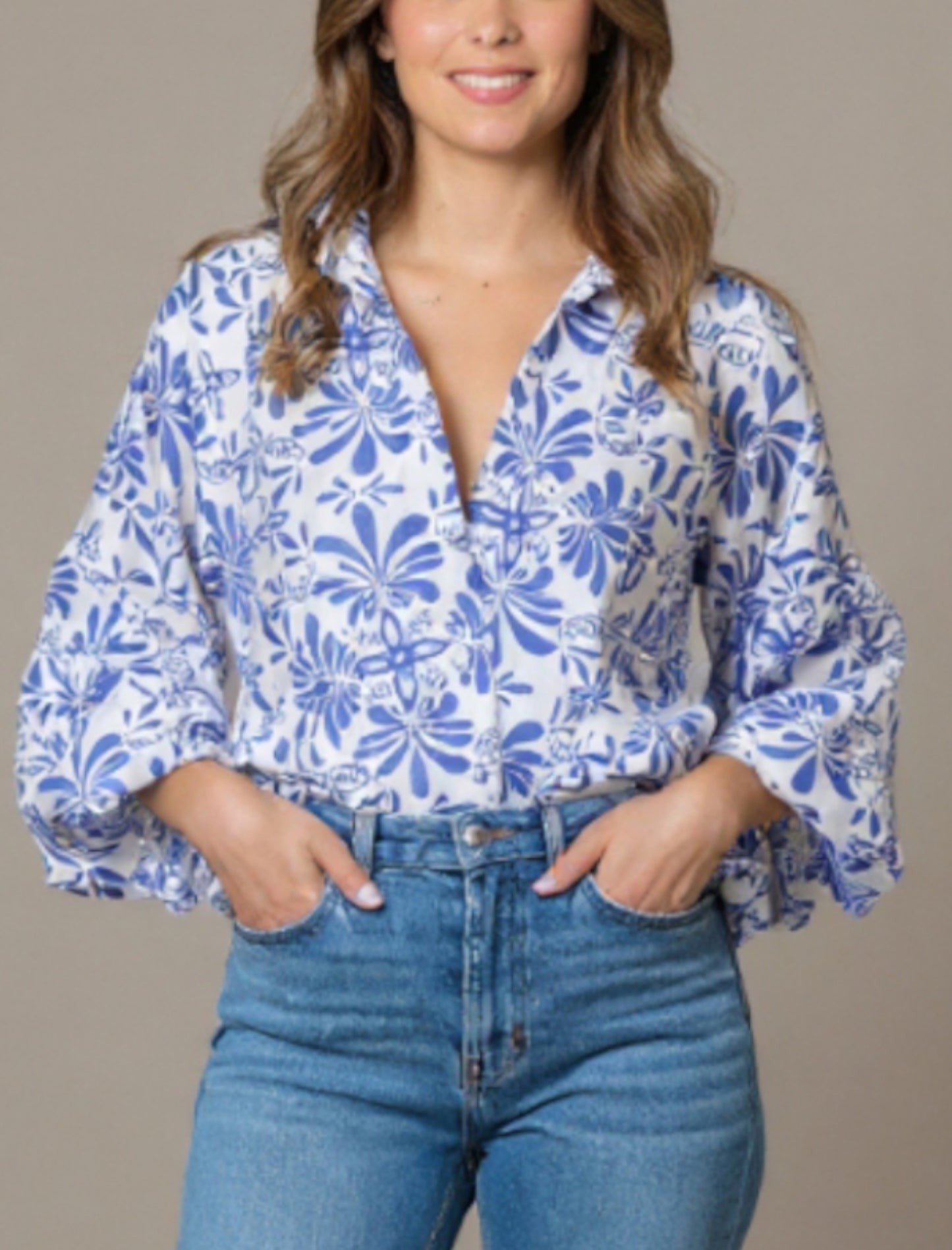 CAMISERA LUCIANA SEDA ESTAMPADA