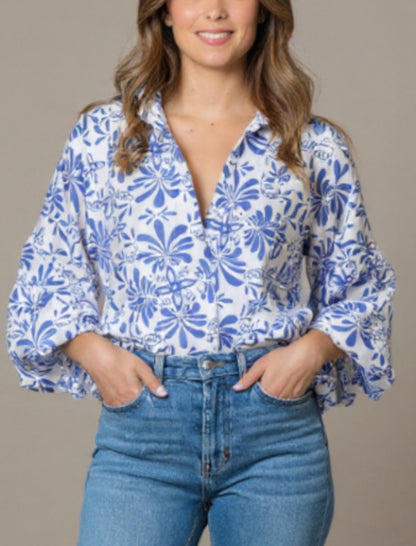 CAMISERA LUCIANA SEDA ESTAMPADA