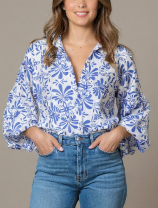 CAMISERA LUCIANA SEDA ESTAMPADA