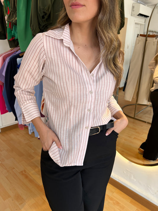 CAMISERA BELÉN LINO RAYAS MOCA