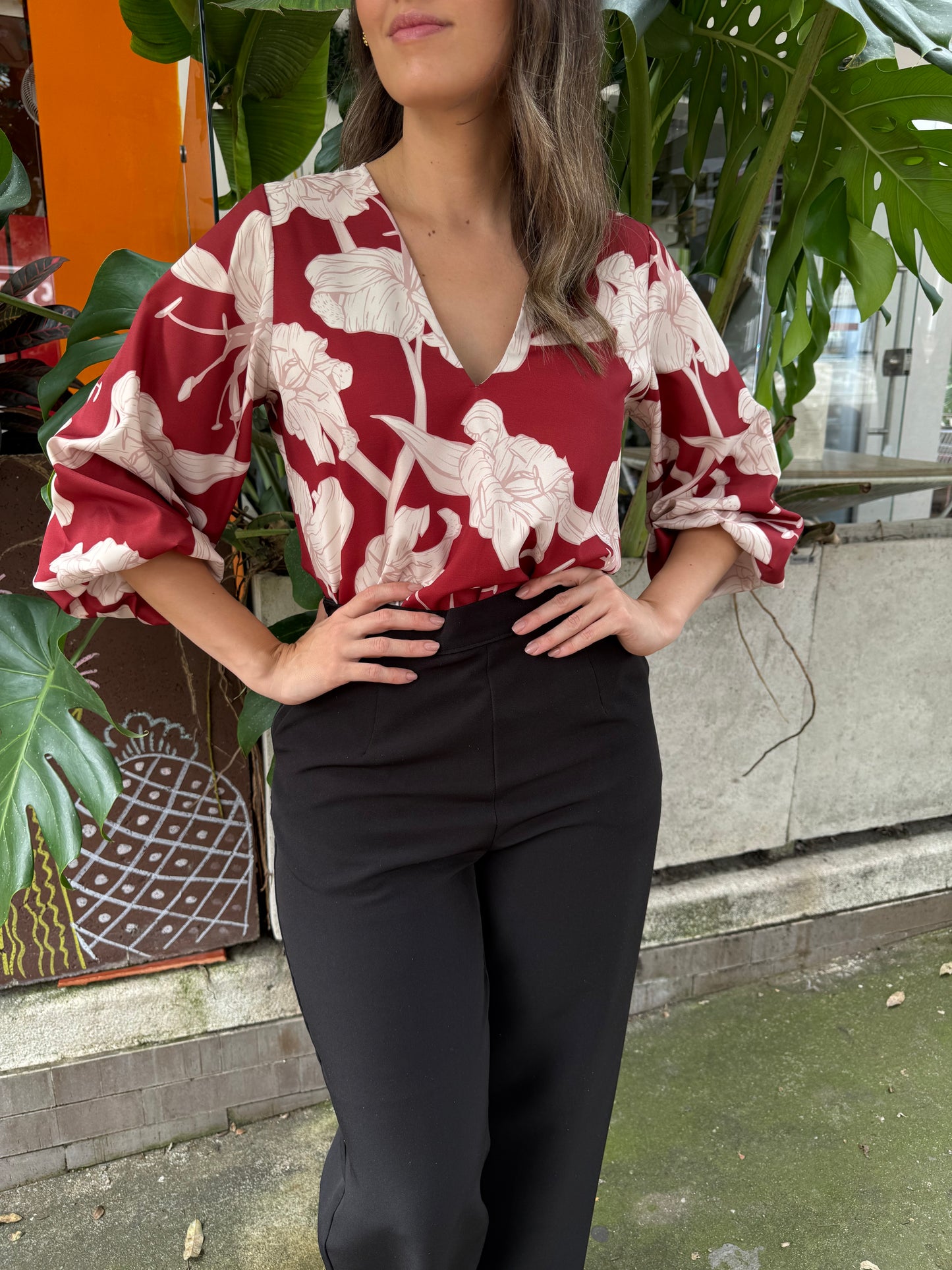 BLUSA EMILIA ESTAMPADA VINOTINTO