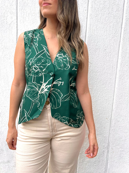 CHALECO GRECIA ESTAMPADO VERDE