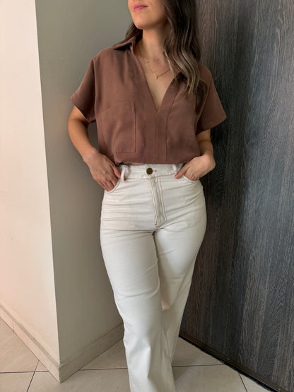 BLUSA ANAHÍ CAFE