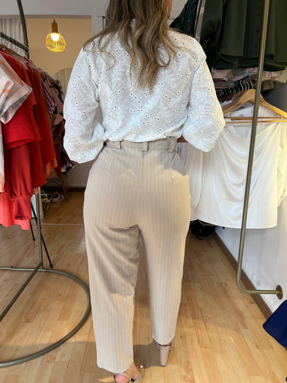 PANTALON VENECIA BEIGE RAYA TIZA