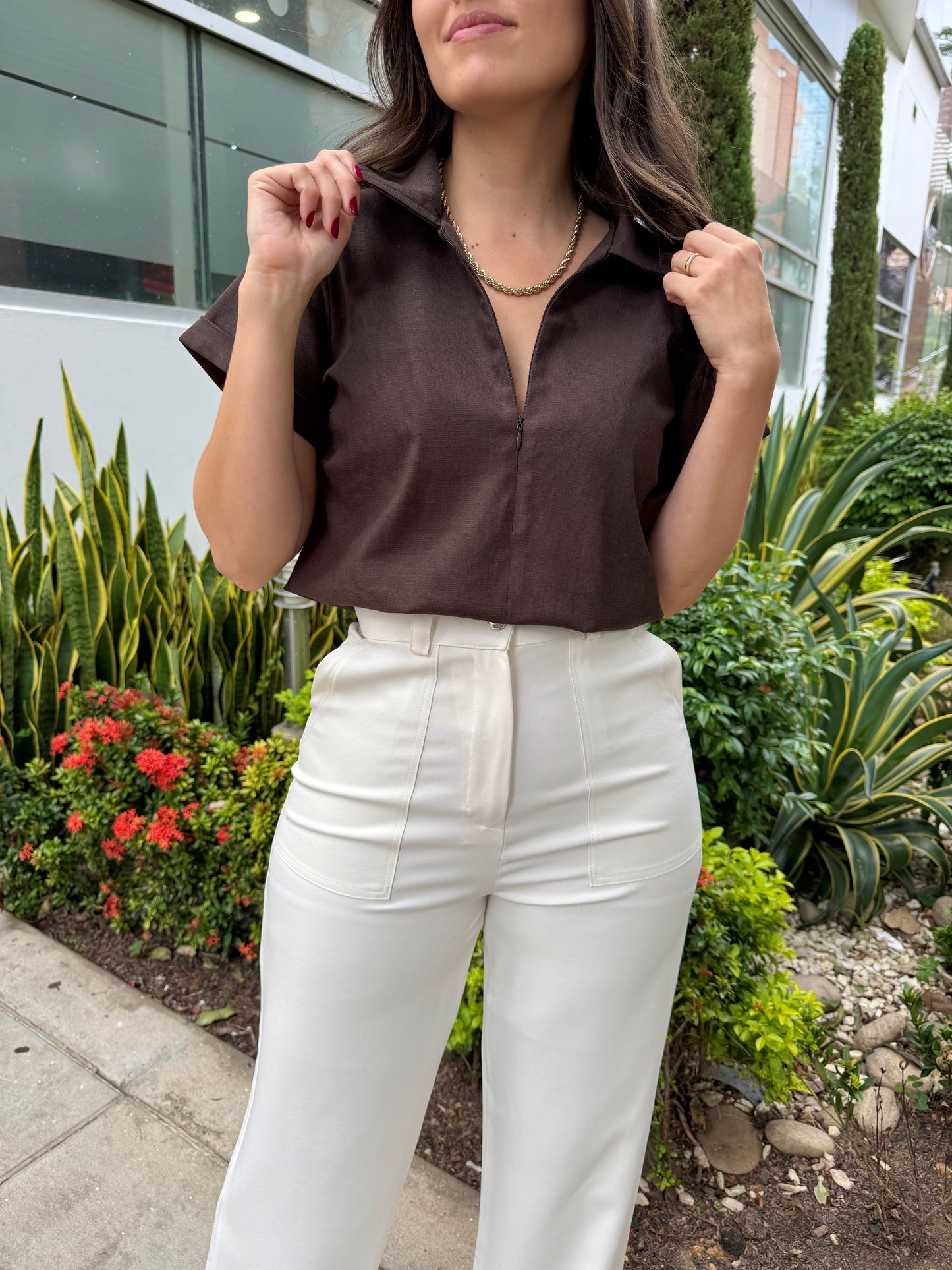 BLUSA JULIETA CAFÉ