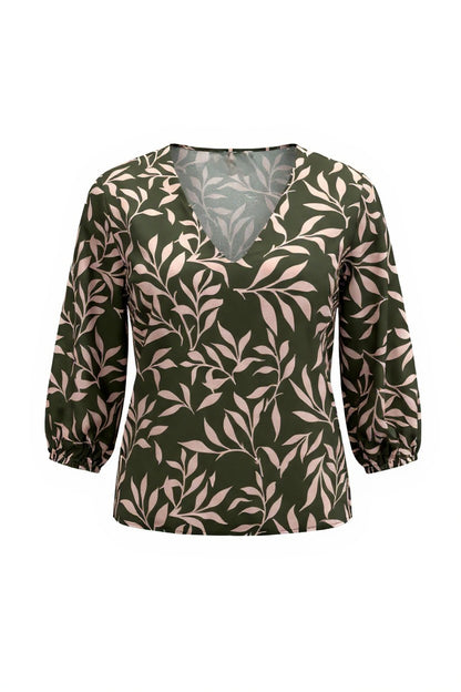 BLUSA EMILIA ESTAMPADA VERDE ROSA