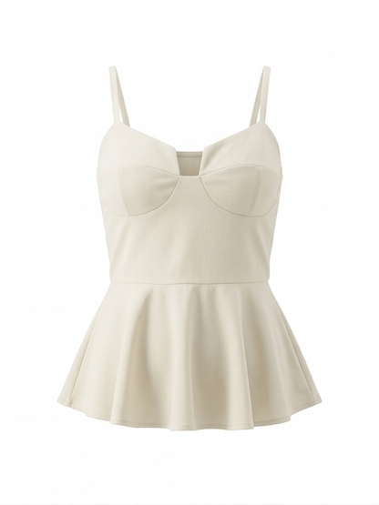 BLUSA PEPLUM BLANCO HUESO