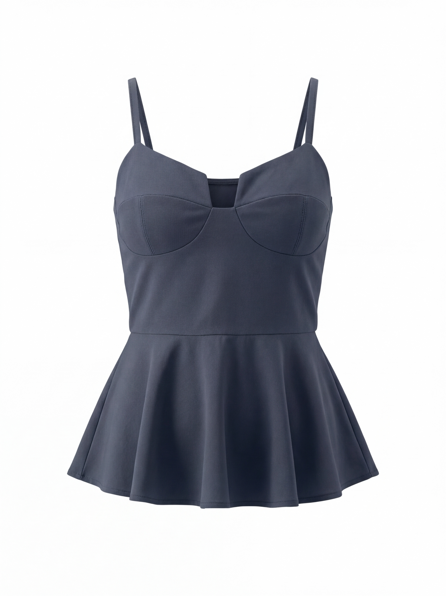BLUSA PEPLUM AZUL ACERO