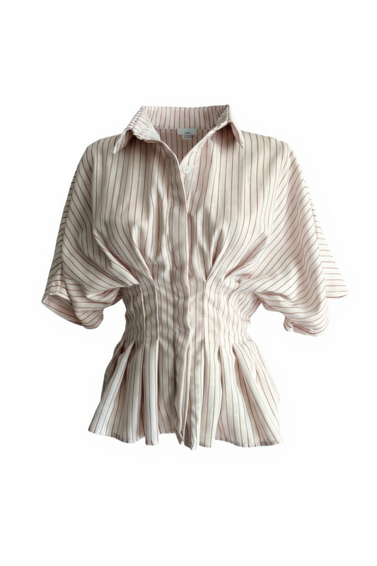 BLUSA AMELIA RAYAS TERRACOTA