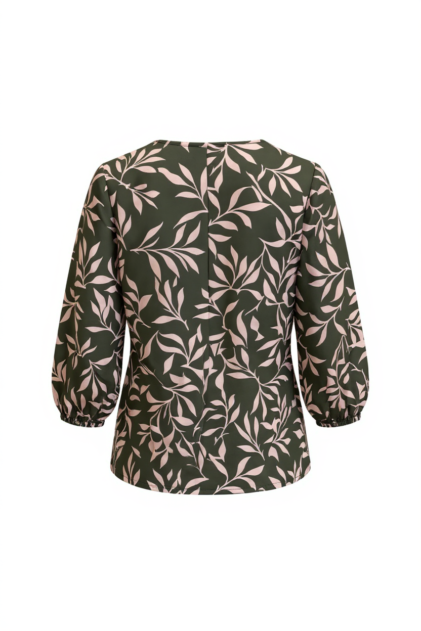 BLUSA EMILIA ESTAMPADA VERDE ROSA