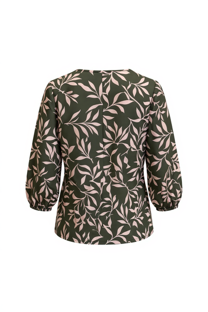 BLUSA EMILIA ESTAMPADA VERDE ROSA